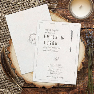 Convites Rustic Boho Wedding ID1109