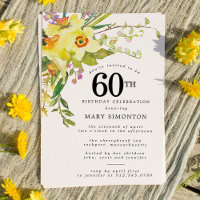 Rustic Boho Yellow Daffodil 60º Aniversário