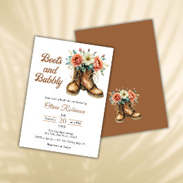 Convites Rustic Boots and Bubbly Western Bridal Shower 