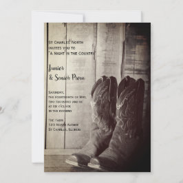 Convites Rustic Boots Country Júnior / Baile de formatura M