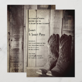 Convites Rustic Boots Country Júnior / Baile de formatura M