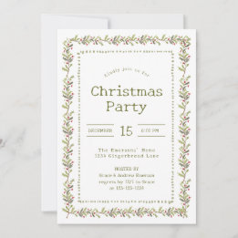 Convites Rustic Botanical Christmas Party