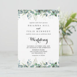 Convites Rustic Botanical Eucalyptus Greenery Wedding