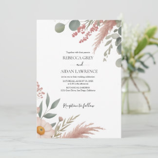 Convites Rustic Botanical Eucalyptus Greenery Wedding 