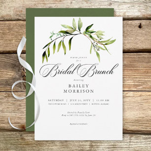 Convites Rustic Botanical Greenery Bough Bridal Brunch