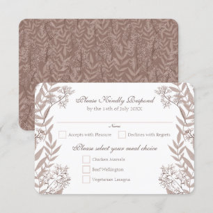 Convites Rustic Brown Wedding Vintage Botânico