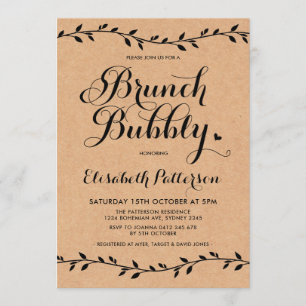 Convites Rustic Brunch & Bubble Chá de fraldas Modern Laure