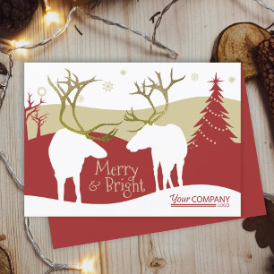 Convites Rustic Burgundy, Beige Reindeer Natal
