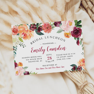 Convites Rustic Burgundy Floral Casamento Bridal