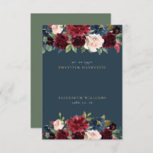 Rustic Burgundy & Marinho Blue Guest Name