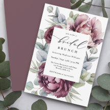 Rustic Burgundy Plum Floral Bridal Brunch