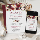 Convites Rustic Burgundy Red Floral Casamento Vow Renewal<br><div class="desc">Renove seus votos de casamento em estilo com este Rustic Burgundy Red Floral Wedding Vow Renewal Invitation. O design de convite apresenta um arranjo floral bonito e sofisticado de flores aquáticas em tons ricos de burgundy e vermelho, com um fundo de madeira rústico que lhe dá uma sensação quente e...</div>