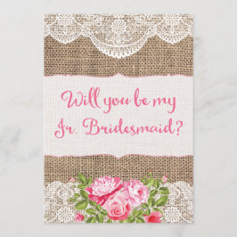 Convites Rustic Burlap Lace Você será minha dama de Bridesm