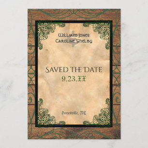 Convites Rustic Celtic Claddagh Salva a Data