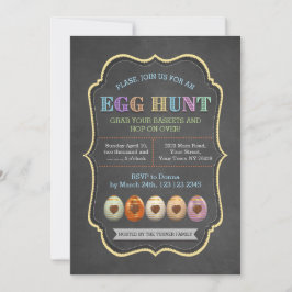 Convites Rustic Chalk Colorful Easter Ount Party