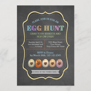 Convites Rustic Chalk Colorful Easter Ount Party