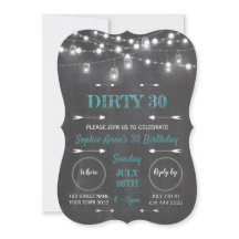 Rustic Chalkboard String Lights Dirty 30 Aniversár