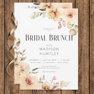 Convites Rustic Champagne Cream Floral Bridal Brunch