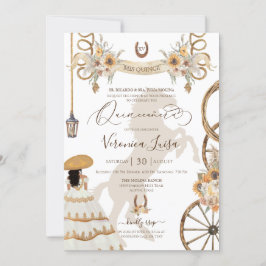 Convites Rustic Charro Floral Boho Country Quinceanera v2