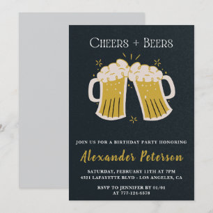Convites Rustic Cheers Chalkboard Men 48 anos