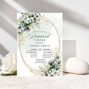 Convites Rustic Chic Jantar de Ensaio Eucalipto Verde Empoe
