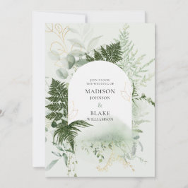 Convites Rustic Chic Wild Forest Fern Greenery Wedding Invi