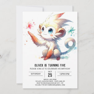 Convites Rustic Children Monkey Birthday