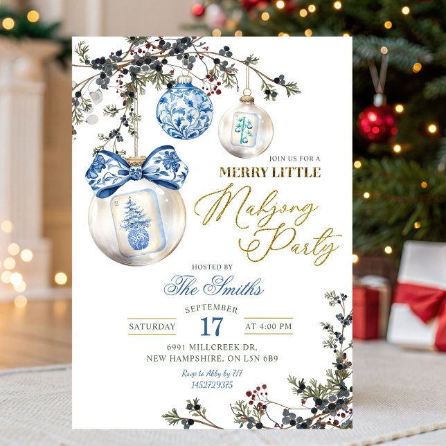 Convites Rustic Chinoiseries Merry Little Mahjong Party (Criador carregado)