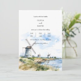 Convites Rustic Coastal Windmills Sea View Backdrop Casamen