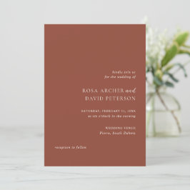 Convites Rustic Copper Editorial Modern Wedding