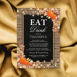 Convites Rustic Country Autumn Fall Harvest Thanksgiving