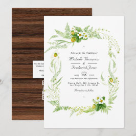 Convites Rustic Country Barn Greenery Código QR Casamento R