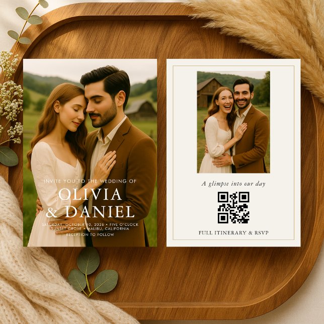 Convites Rustic Country Barn Photo Wedding (Criador carregado)