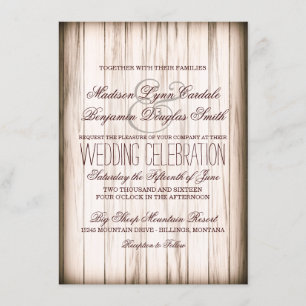 Convites Rustic Country Barn Wood Wedings