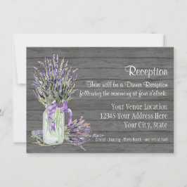Convites Rustic Country Mason Jar Lace em Floral de Lavanda