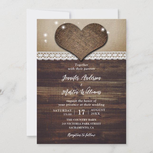 Convites Rustic Country Wedding (Frente)