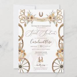 Convites Rustic Country Western Sunflower Boho Sweet 16
