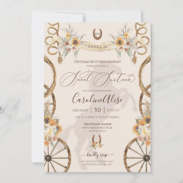 Convites Rustic Country Western Sunflower Boho Sweet 16 Inv
