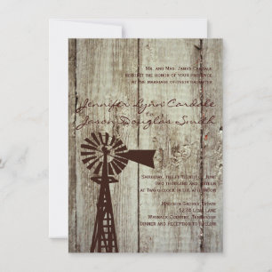 Convites Rustic Country Windmill Para Casamento De