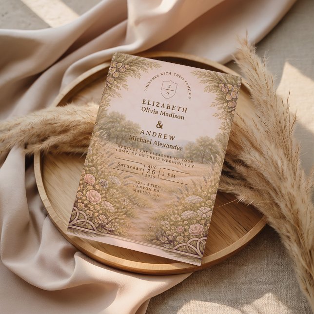 Convites Rustic Countryside Garden Wedding (Criador carregado)