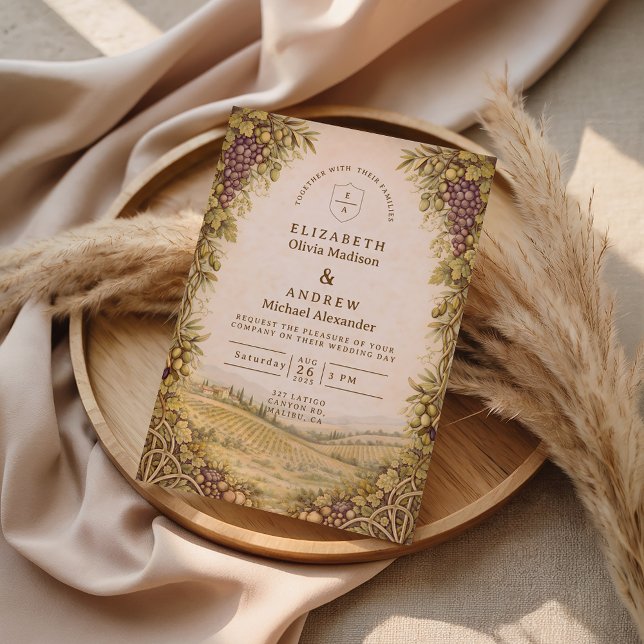 Convites Rustic Countryside Vineyard Wedding (Criador carregado)