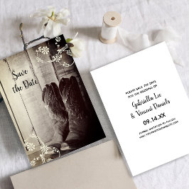 Convites Rustic Cowboy Boots Western Weding Date