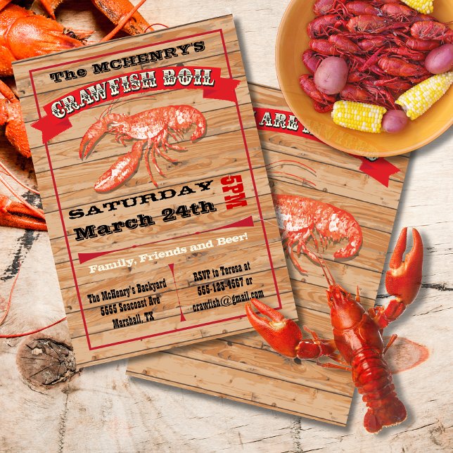 Convites Rustic Crawfish Boil Party - Poster (Criador carregado)
