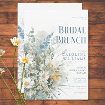 Rustic Daisies & Dusty Blue Floral Bridal Brunch