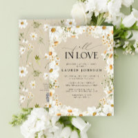 Rustic Daisy Fall in Love QR Code Chá de panela