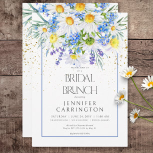 Convites Rustic Daisy & Field Flowers Buquê Bridal Brunch