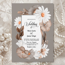 Convites Rustic Daisy Floral Wedding