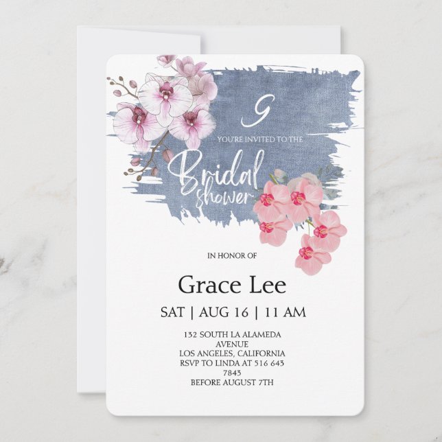 Convites Rustic Denim Bridal Shower Invitation (Frente)