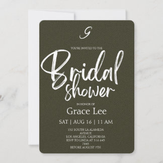 Convites Rustic Denim Bridal Shower Invitation