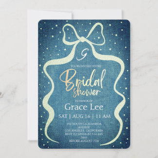 Convites Rustic Denim Bridal Shower Invitation
